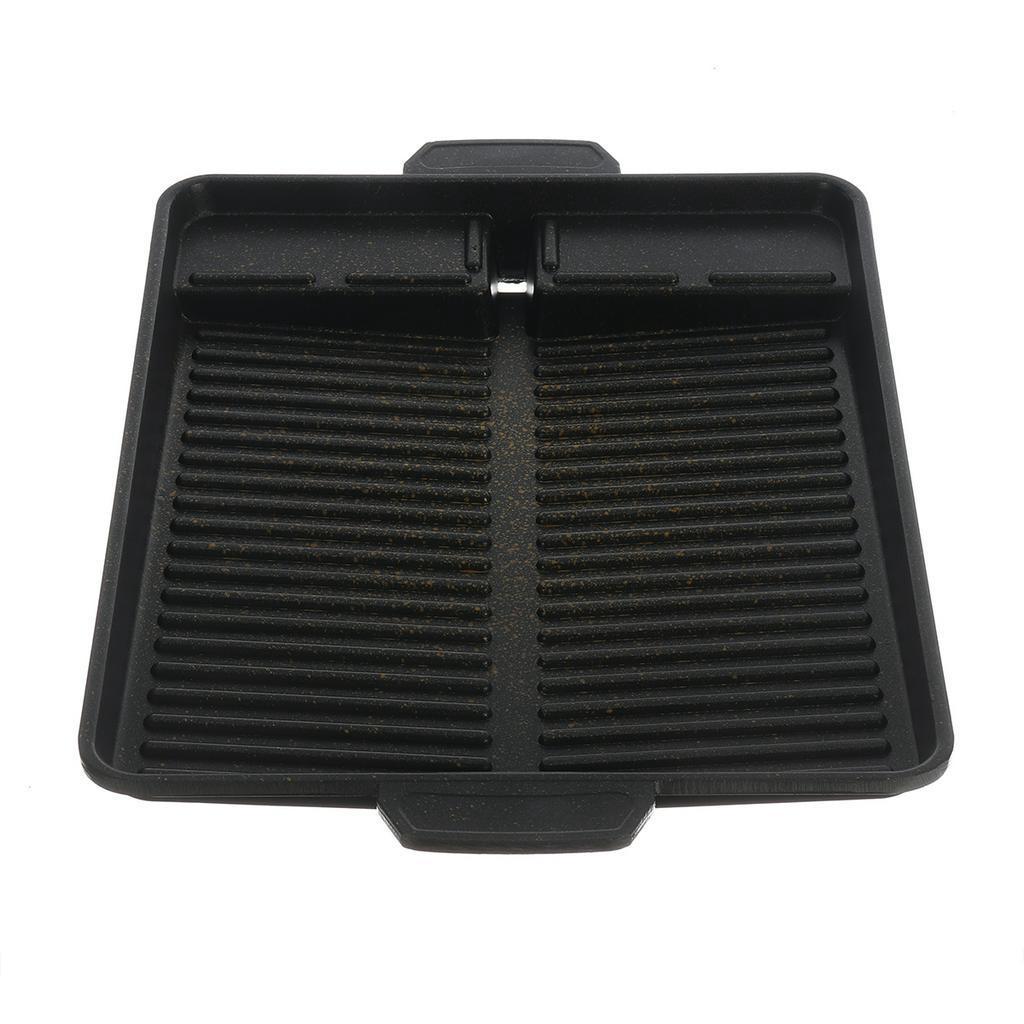 Non-Stick Party Picnic Terrace Beach Charcoal Grill Plate Butane Gas Stove Cooker Barbecue Tray Black Korean Portable BBQ Grill Pan