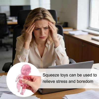 Transparent Babies Stress Relief Toy Slow Rising Anxiety Relieving Mini Baby Squeeze Toy Soft Stretchy Relaxation Stress Ball Fidget Toy