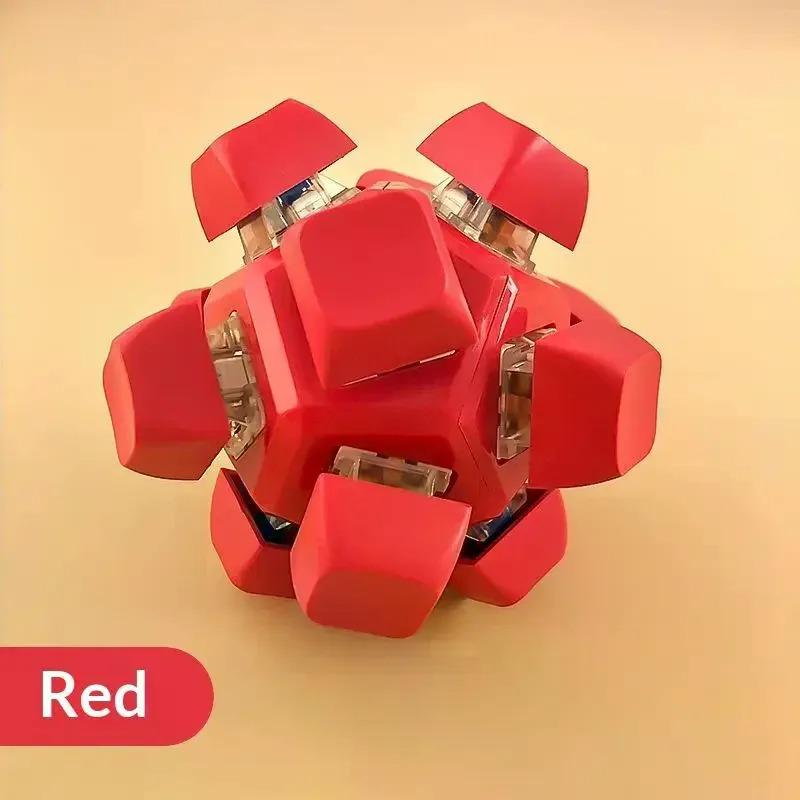 -Creative Stress Reliever 12 Key Flashing Light Stress Relieving Keyboard Ball Fingertip Pressing Gift Toy