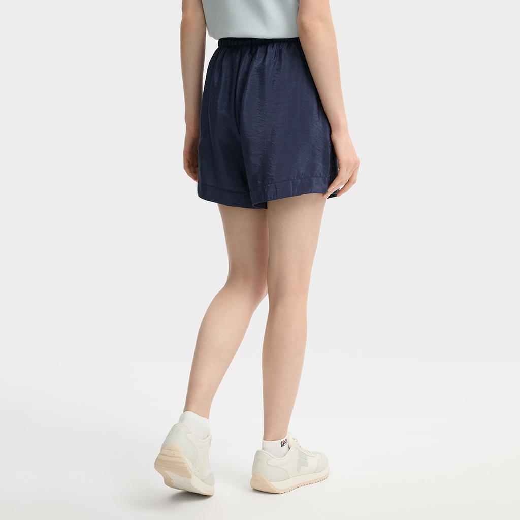Fila Milano Series Casual Loose Solid Color Shorts Women Shorts Deep-Blue F11W535802FDB