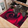 Blue Roses And Butterflies Office Rug Chair Mat, Entryway Carpet, Suitable for Front Door, Bedroom, Living Room, Desk, Holiday Gift