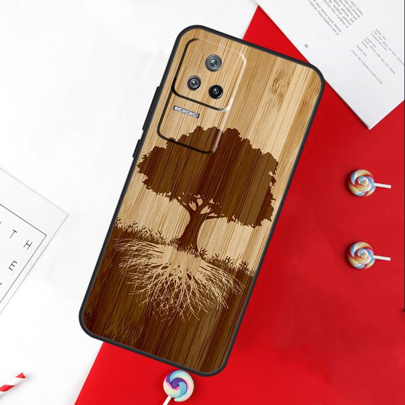 Tree Flower Bamboo Wood Cover For Xiaomi 11T 12T 13T 14T Pro 13 14 15 Ultra POCO X7 Pro X3 X5 X6 F5 F6 M6 Pro Case