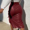 2023 Women Skirt Female Drawstring High Waist Pleated Asymmetrical Outfits Elegant Ladies Solid Bag Hip Clothing