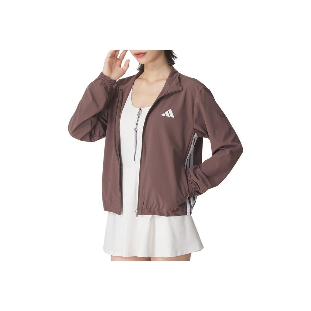 adidas Sports Lifestyle Brand Logo Training Stand Collar Running Casual Breathable Windproof Woven Jacket Women Jacket JY2143