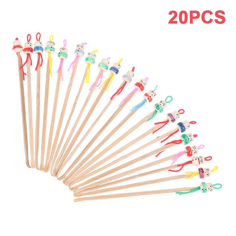 10/20 Pcs Bamboo Ear Cleaning Spoon Cartoon Head Earwax Removal Skid Resistant Wood Ear Cleaner Kit Ear Picks Removal