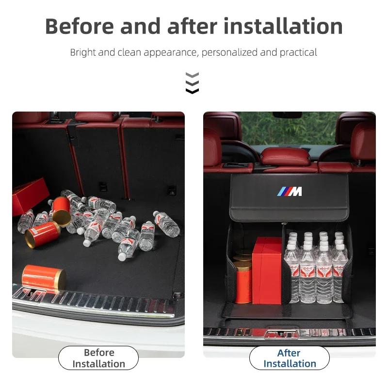 Car Sticker 2025 Hot Car Boot Organiser Storage Box Large Capacity Foldable Storage Box For BMW Series X1X4 X5 X7 G20 G38 F20 F3