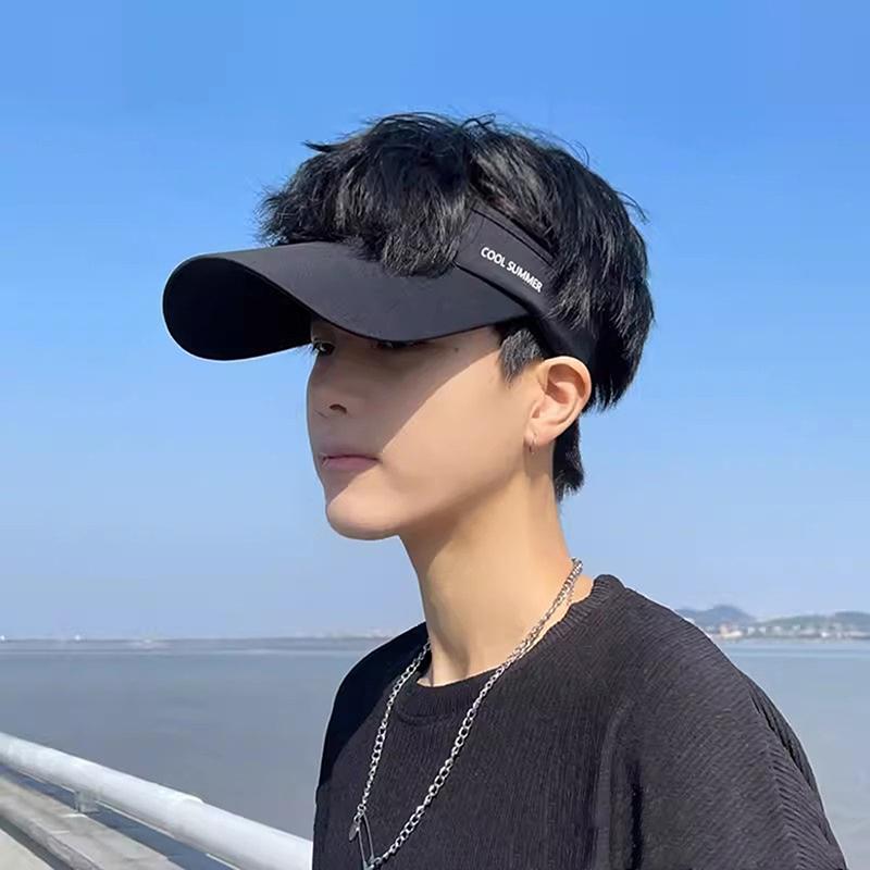 Cooling Stretchy Visor Ice Silk Long Brim Empty Top Hat Summer Uv Protection Men Sun Hats Cycling Running Sports Golf Visor Cap