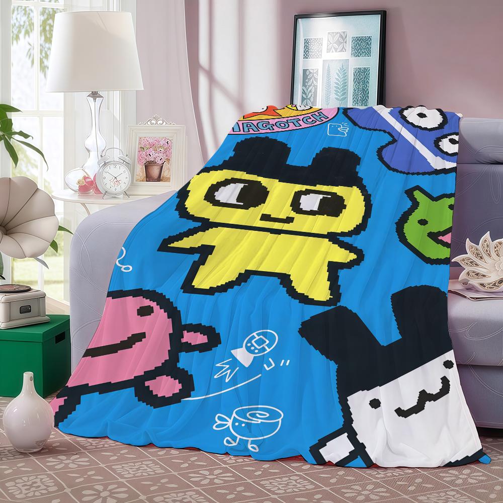 Cartoon cute T-TamaGotchiS Blanket For Sofa Office Bed Plane Travel Sleep Read Relax Camping Soft And Warm