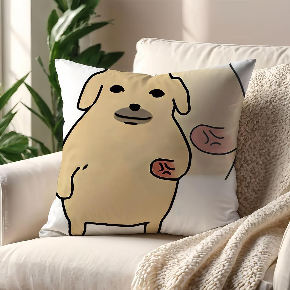 funny kawaii nNudaeng Dog Meme cushion cover For Pillow Printing Sofa Decoration Home Car Room Coffee Office Nordic Simplicity