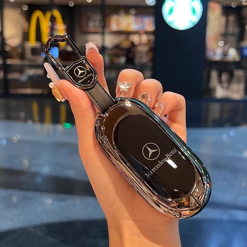 TXF4 For Mercedes Benz A C E S G Class GLC CLA GLB 200 2024 CLE W205 W213 W222 X167 W177 Car Smart Key Cover Case Fob Shell Keychain