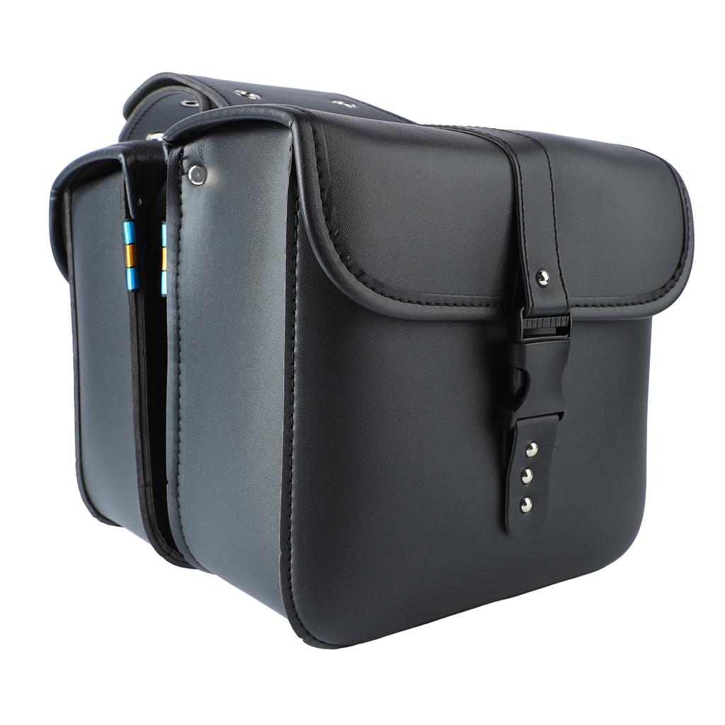 1Pair Motorcycle Saddlebags Waterproof Wear Resistant PU Leather Side Tool Bag for Motorbike