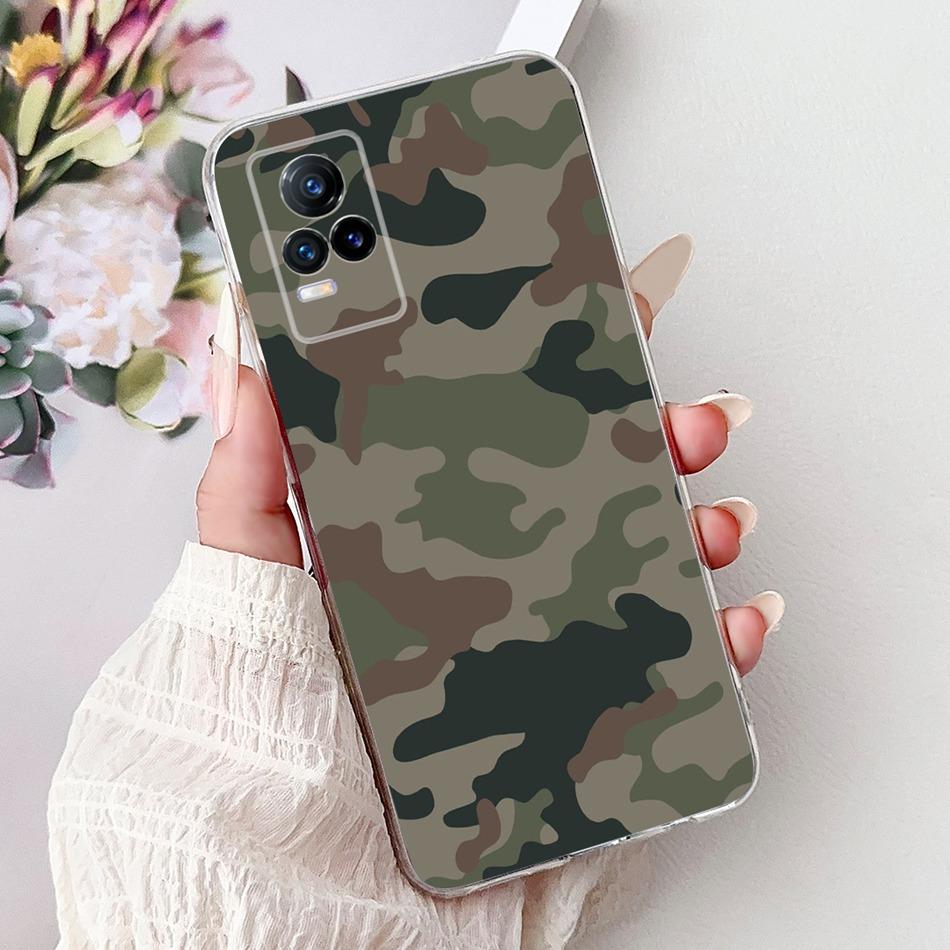 For Vivo V21e V2061 / V21 4G 5G V2050 V2066 Phone Case VivoV21e V 21 4G Elegant Floral Cat Printing Soft Silicone TPU Cases