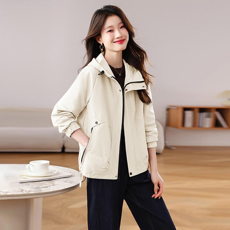 Hooded Jacket Jacket Women's Spring and Autumn New Small Tooling Fashion Casual Jacket Top, Trendy