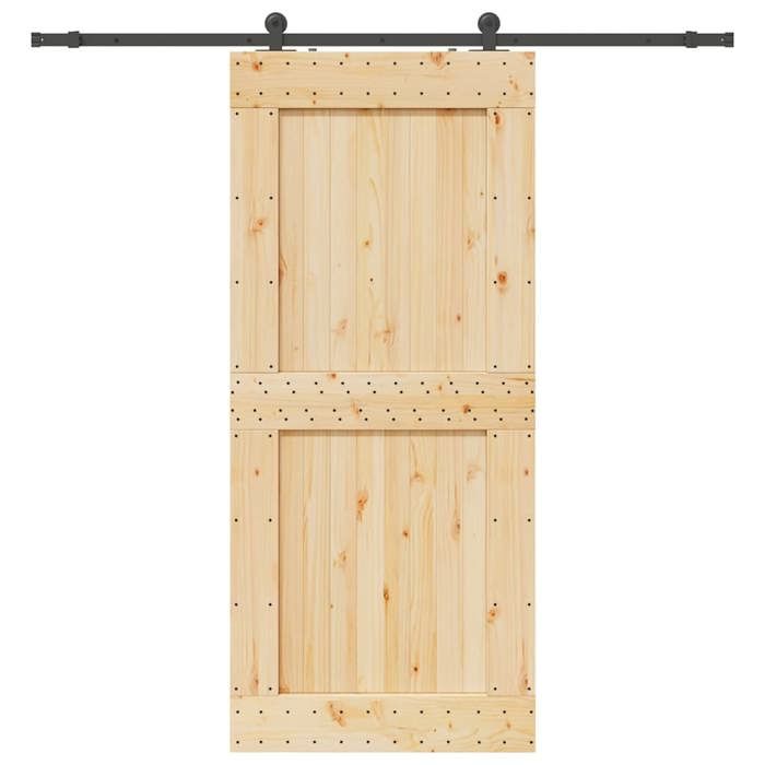 VidaXL Sliding Door and Hardware Kit 100x210 Cm Solid Pine 3332723