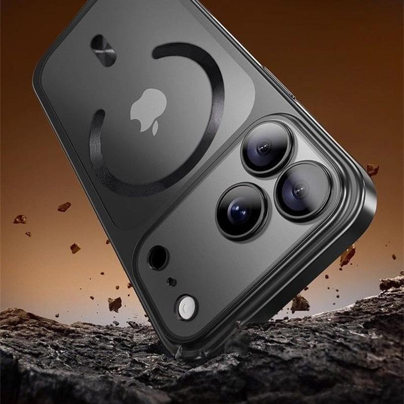 Transparent Plating Magnetic For Magsafe Phone Case For iPhone 17 Air 15 16 17 Pro Max Full Lens Protector Shockproof Hard Cover