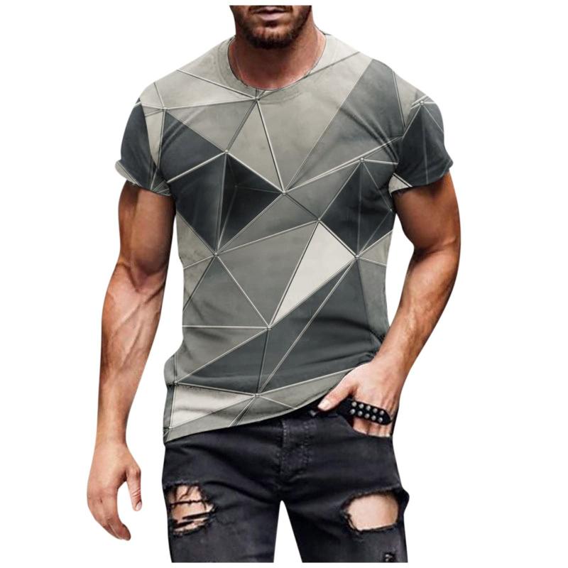 

3D Geometry Print Pattern T Shirt Men Fashion Hip Hop T-shirt Harajuku Y2k Street Men s Summer Leisure Sports 4XL
