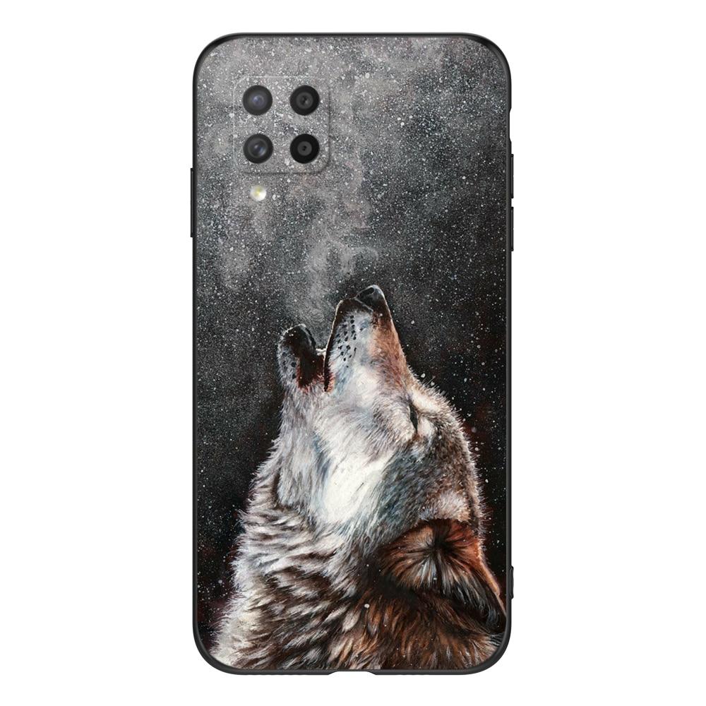 For Samsung Galaxy A42 5G Case For GalaxyA42 A 42 5G SM-A426B A426 Phone Cover 6.6inch Black Tpu Case Lion Wolf Tiger Dragon