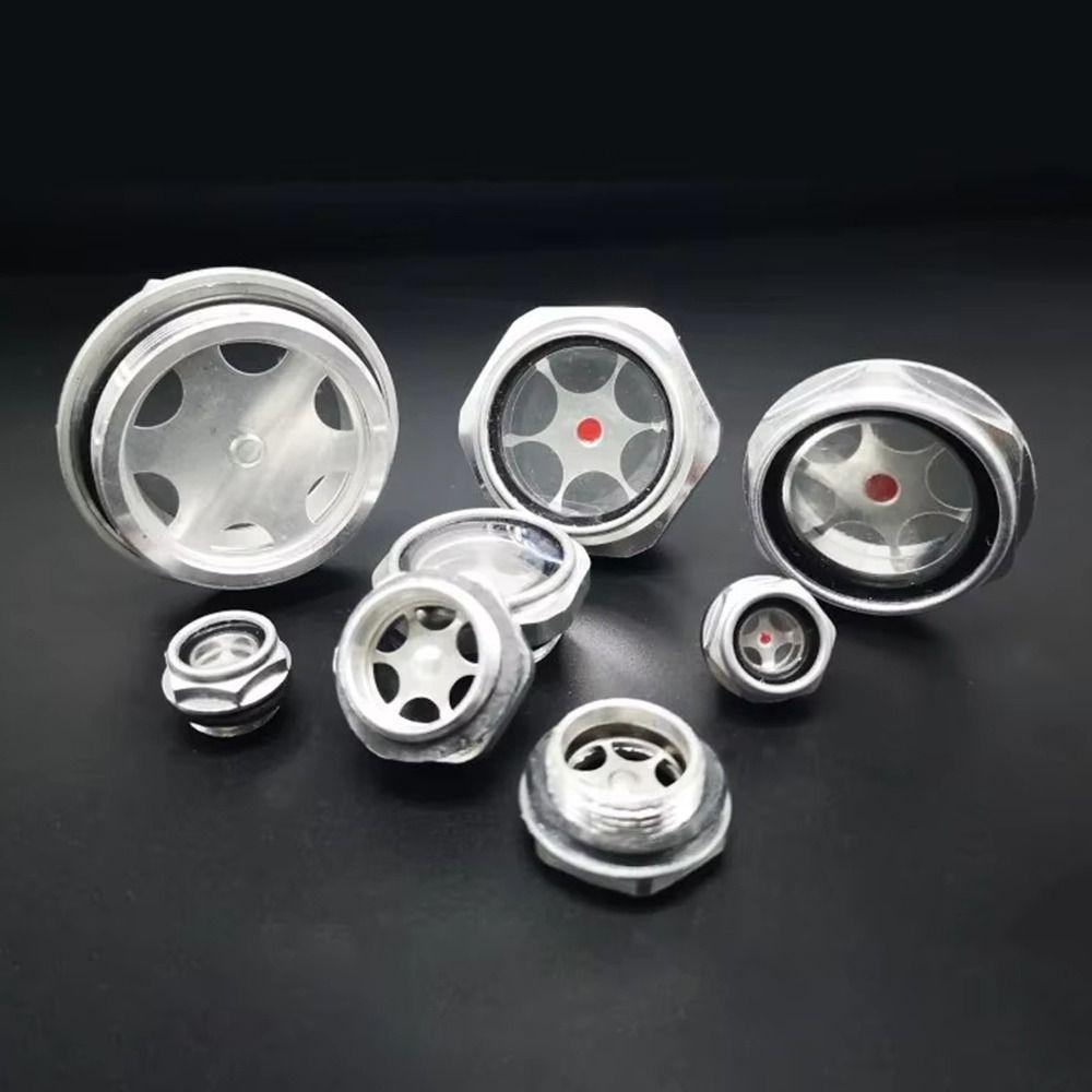 1Pcs G1/4 G3/8 G1/2 G3/4 Oil Sight Window Male Thread G1 G1-1/4 G1-1/2 BSP NPT Oil Level Sight Glass Tempered Glass Aluminum