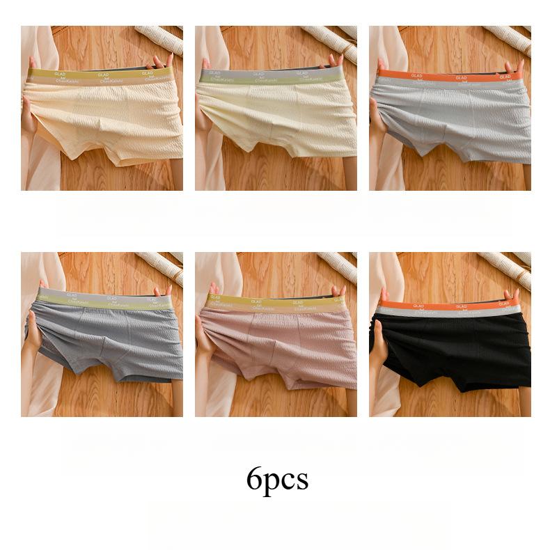 

6 шт. Мужское нижнее белье со средней посадкой, мужские боксеры, удобные шорты, дышащие мужские боксеры-брифы 4XL