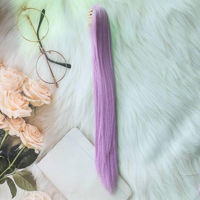 

Хлопковая кукла 20 см Прямые волосы Хвост Парик для куклы из высокотемпературного волокна Парики Пары Конский хвост Маленькие зажимы-клипсы для челюсти Purple straight hair single ponytail