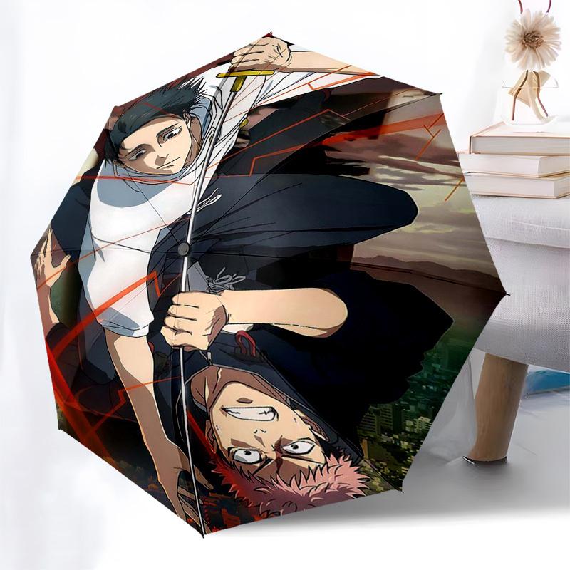 1pc Anime Characters Automatic Opening Umbrella with Portable Tri-Fold Design, 8-Rib Iron Frame Outdoor for Fans, Travelers, Daily Use, Gift Idea.U051