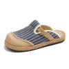 Women’s Ethnic Style Striped Cotton-Linen Slippers for Indoor/Outdoor Use