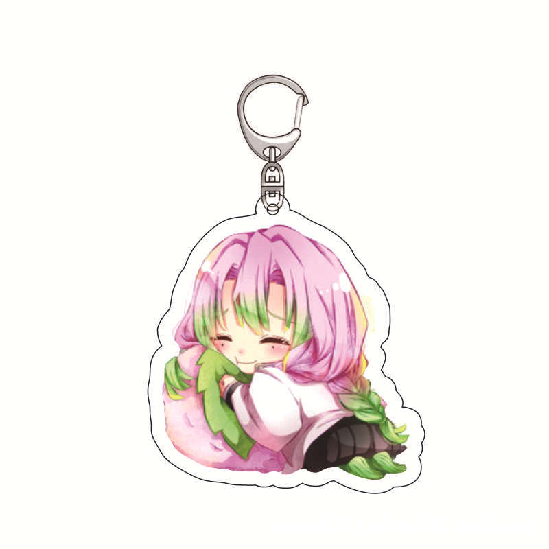 Acrylic Keychain Demon Slayer Anime Tanjiro Nezuko Zenitsu Inosuke Pendant Charm Durable Gift for Fans Collection Cosplay Accessories