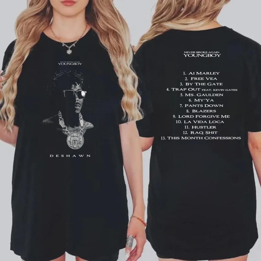 

NBA Youngboy Deshawn Album Cover T-Shirt, Music Tour Shirt, Gift for Fans Unisex T-Shirt XL