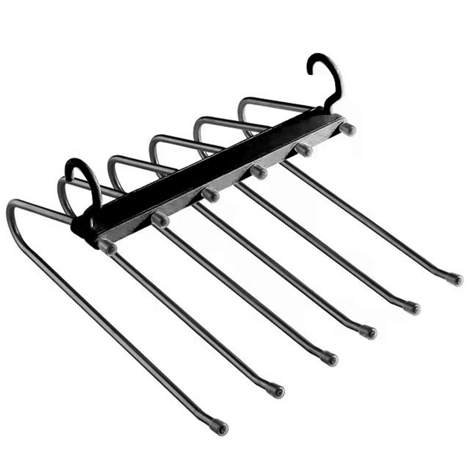 

6 в 1 Волшебная вешалка для брюк, складная многослойная вешалка для брюк, шарфов, полотенец, нержавеющая сталь, нескользящая вешалка для одежды, органайзер для шкафа 6 Layers