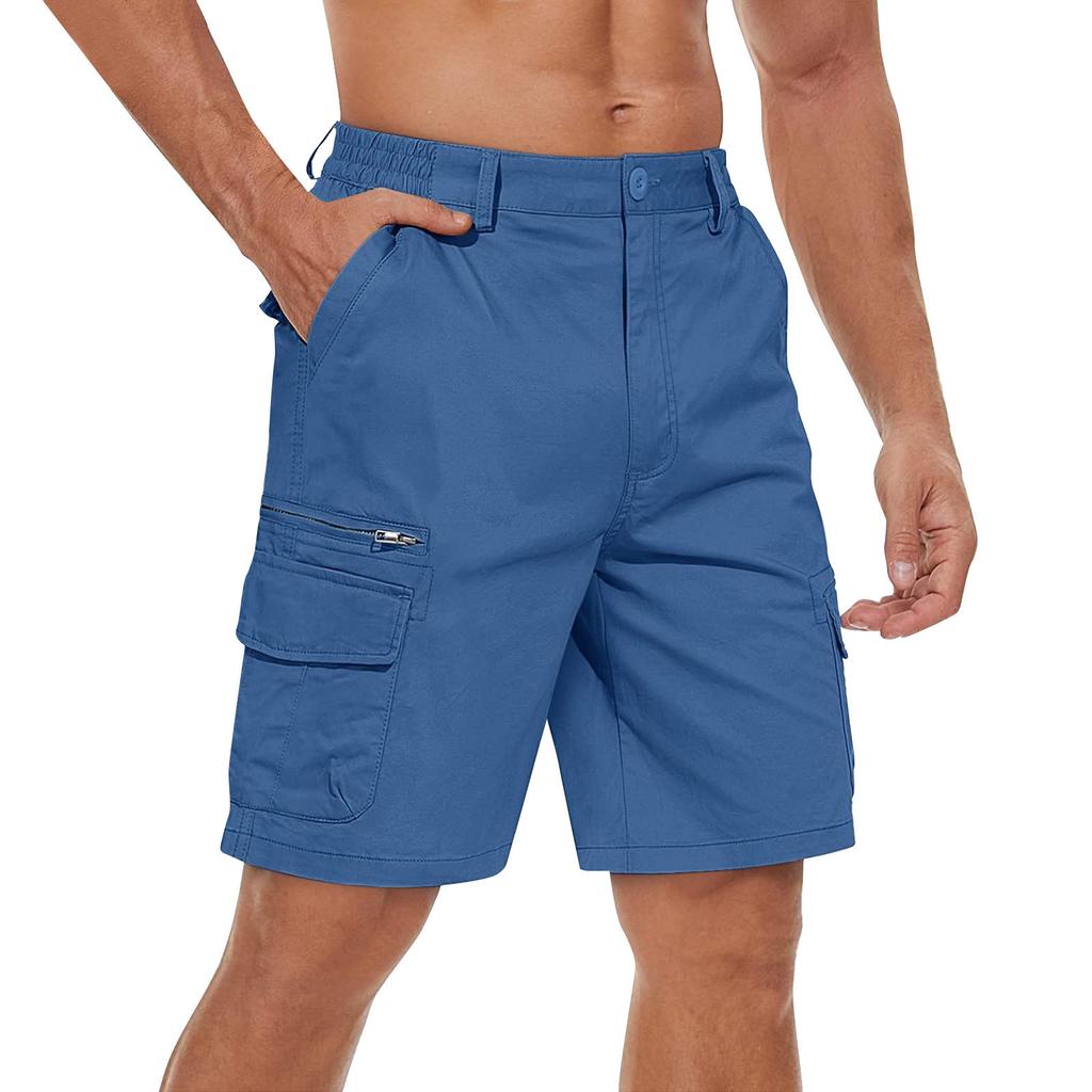 Men's Casual Color Outdoors Pocket Beach Work Trouser Cargo Shorts Pant