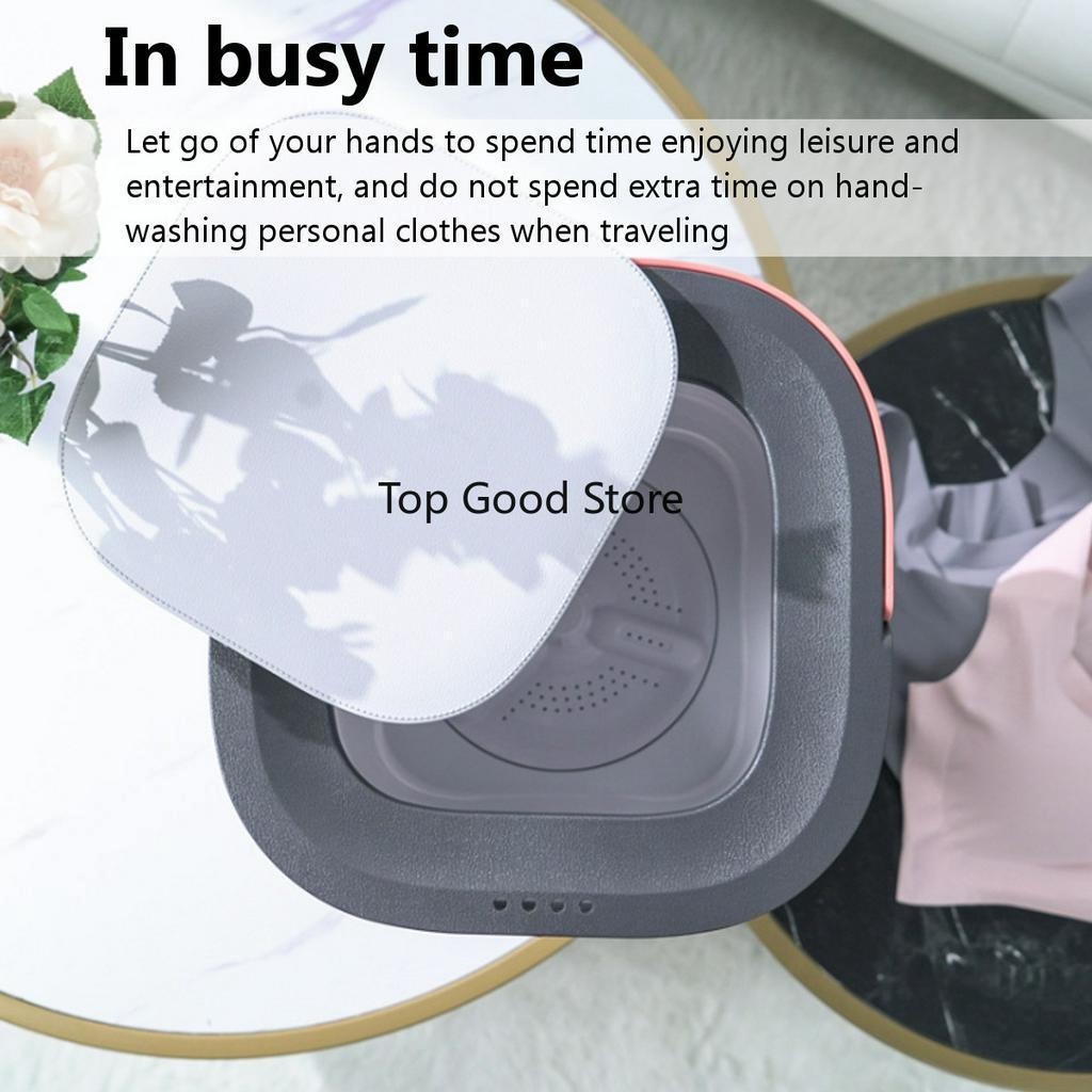 Portable Mini Folding Clothes Washing Machine Bucket 40W 110V-240V/50Hz Automatic Home Travel Self-driving Tour Underwear Foldable Washer and Dryer