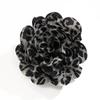 Black Leopard Print Duckbill Clip with Fabric Flower Brooch - Bold European and American Winter Fashion