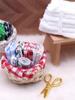 1Set Miniature Sewing Fabric Basket Ruler Scissors Home Model Decor Toy Doll House Accessories