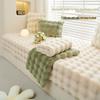 Luxury Rabbit Plush Bay Window Cushion & Blanket: All-Season Windowsill Seat Mat
