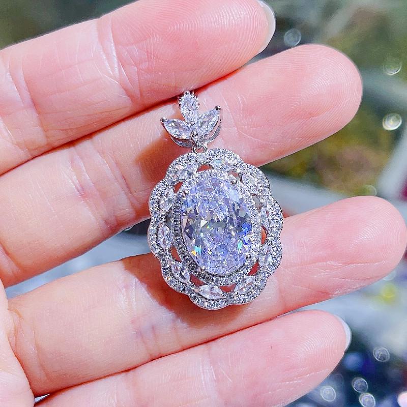 European & American Style Colored Zircon Pendant Necklace - Classic, Elegant Female Fashion Design