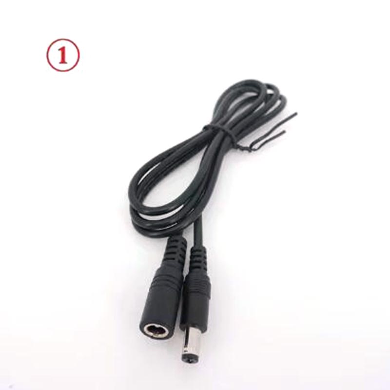 Cablu negru de 5,5 x 2,1 mm DC Sârmă Mascul la Mascul Femeie Putere 2 fire pin 20awg 22awg Cablu conector extins pentru cameră LED bandă de lumină