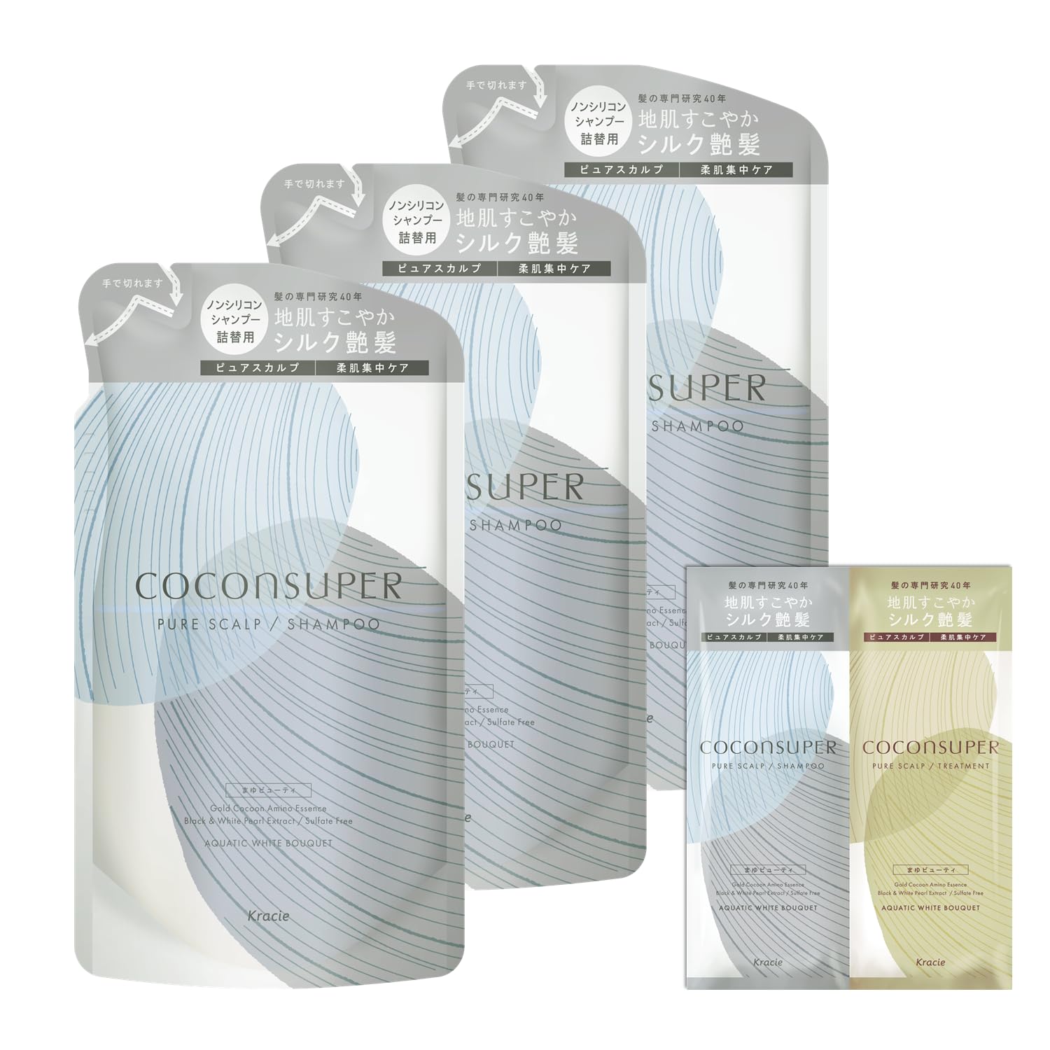 

COCONSUPER [Pure Scalp] Шампунь для внутреннего комфорта, рефил 320 мл x 3 шт. Набор с бонусом: Безсиликоновый аминокислотный шампунь для кожи головы, от запаха, для ухода за волосами для мужчин