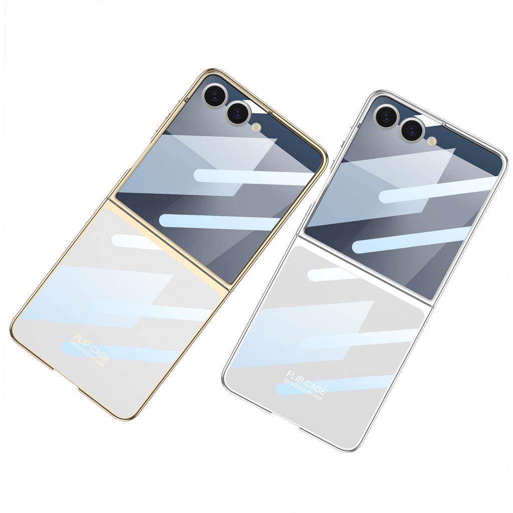 Suitable for Samsung ZFlip7 Mobile Phone Case Folding Screen Electroplated Phantom Full Encapsulation Film Protection Full Transparent PC Hard Shell