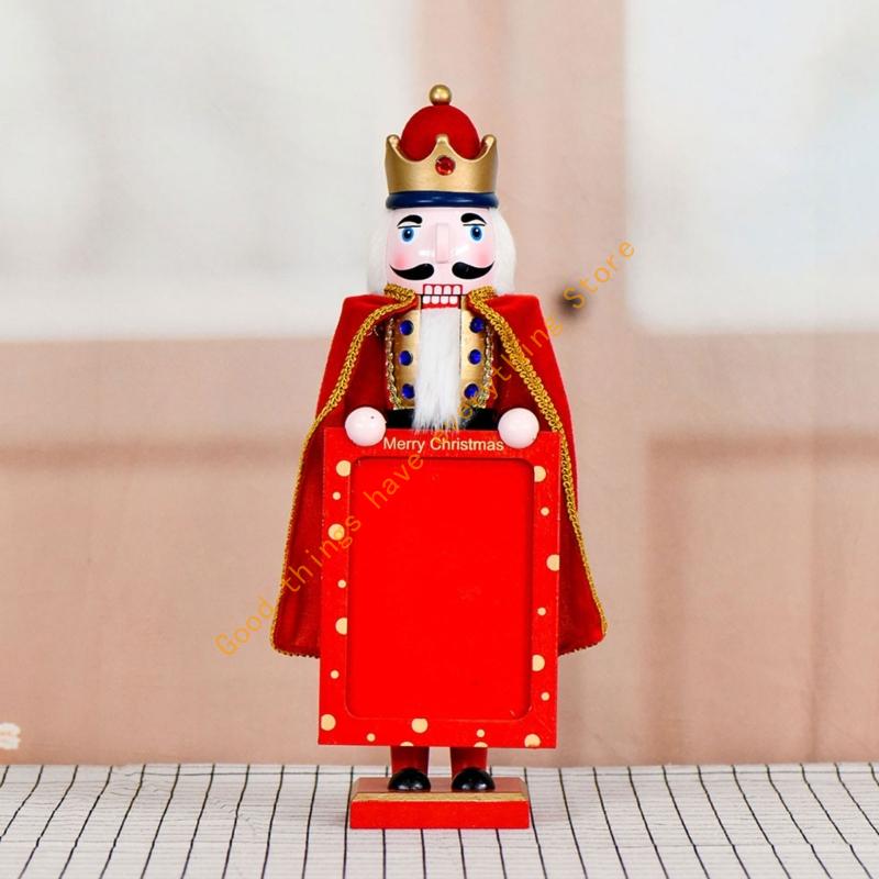 Christmas Nutcrackers Ornament Wooden Nutcrackers Christmas Decorations Figures Puppet Home Decors for Christmas Desktop 55KF