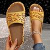 Large Size Sequined Flat-bottomed Slippers Women's Summer Thick-soled Heightening Sandals Women