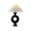 French Retro Resin Black Floor Lamp Bedroom Study Bedside Decorative Desk Lamp White Fabric Lampshade Room Decor Lighting