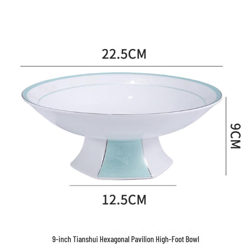 Tianshui Exquisite 9-inch Ceramic High-Foot Soup Basin