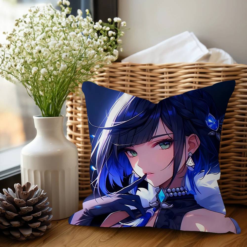 Y-Yelan Anime Game Pillow Anime Pillow Sofa Bed Head Pillow Cover Cushion Cover 45x45 Cm Fashion