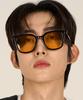 KOLEAT Men Layered Horn-Rimmed Tinted Square Round Uv Protection Sunglasses [Sqrtb]