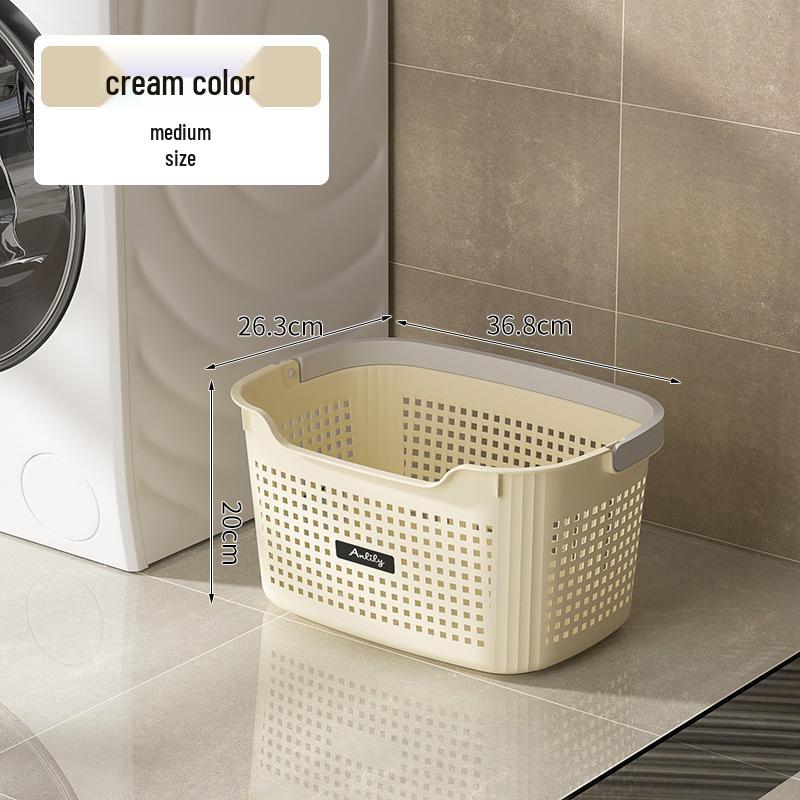 Large Portable Laundry Basket - Breathable, Plastic Storage Bin for Dirty Clothes In Bathroom or Dormitory