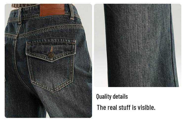 Women's Blue Retro High-Waist Slim Fit Flare Jeans