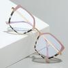 Men's Retro Anti-Blue Light Photochromic Glasses with Double Bridge Metal Frame, Suitable for Prescription Lenses