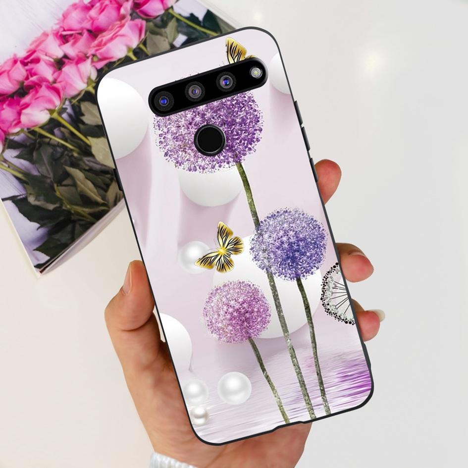 For LG V35 ThinQ Case Cover For LG V40 V50 V50S ThinQ Shockproof Silicone Cases Fashion Flower Soft Funda For LGV50 ThinQ Bumper
