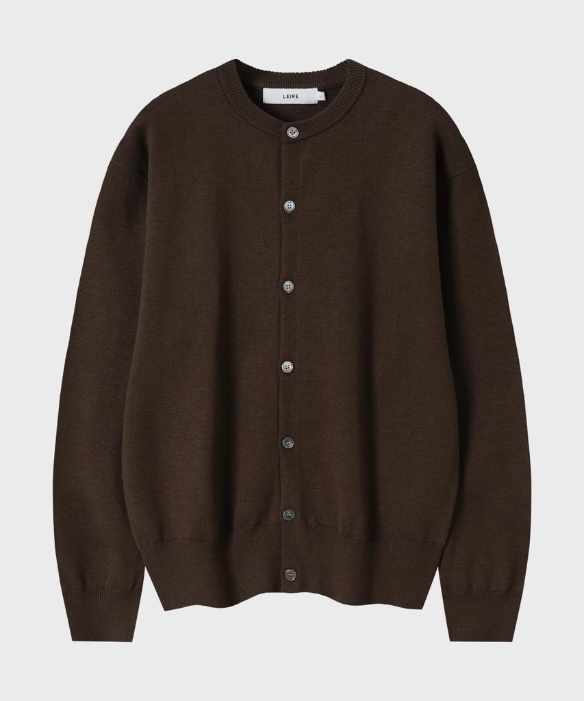 Leire Everyday Round Knit Cardigan [Brown]