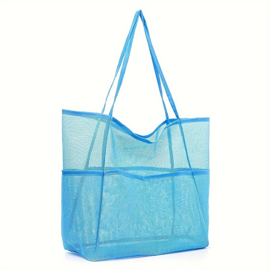 Travel Beach Bag With Mesh Compartments For Swimsuit And Toiletry Storage